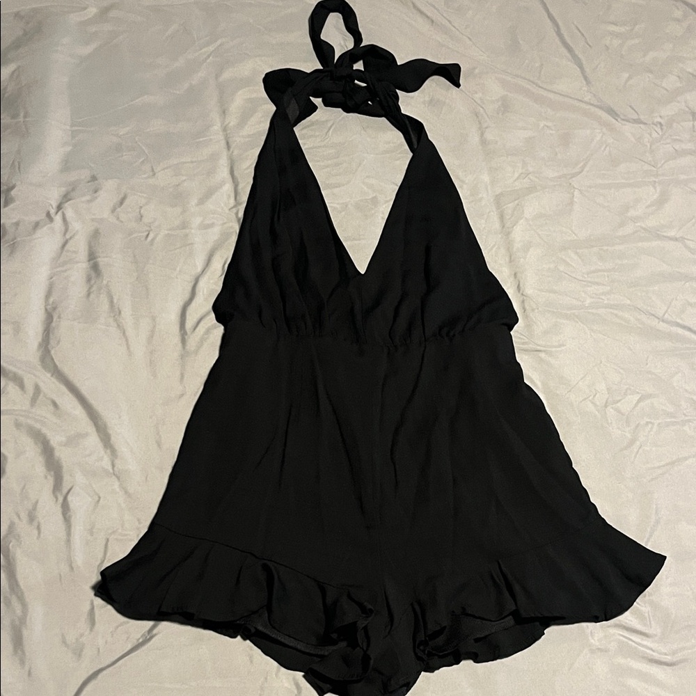 Trixxi Elegant Black Backless Romper